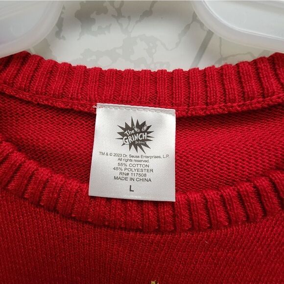 Nwt Boy's Girl's Christmas Holiday Grinch Sweater, Red - Picture 4 of 6